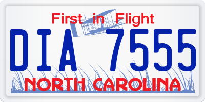 NC license plate DIA7555