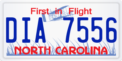 NC license plate DIA7556