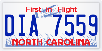 NC license plate DIA7559