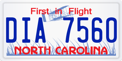 NC license plate DIA7560