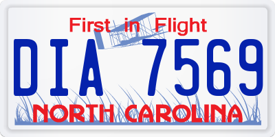 NC license plate DIA7569