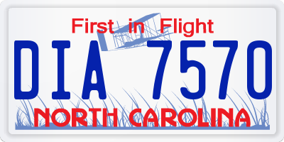 NC license plate DIA7570