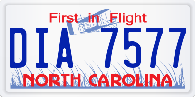 NC license plate DIA7577