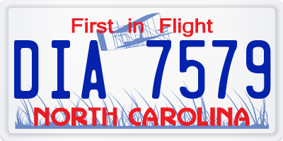 NC license plate DIA7579