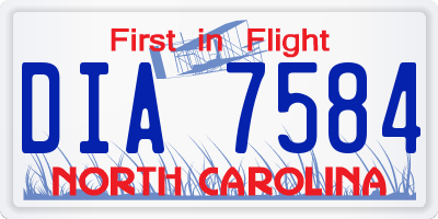 NC license plate DIA7584