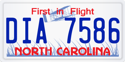 NC license plate DIA7586
