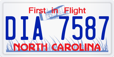 NC license plate DIA7587