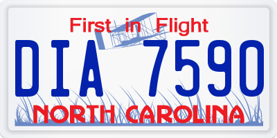 NC license plate DIA7590