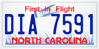 NC license plate DIA7591