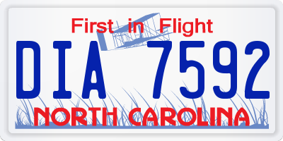 NC license plate DIA7592