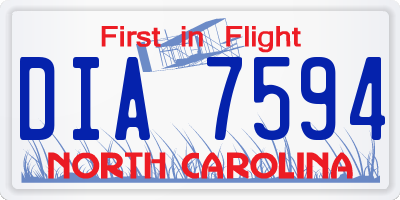 NC license plate DIA7594
