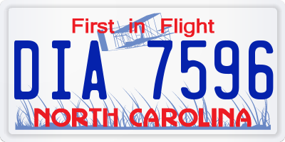 NC license plate DIA7596