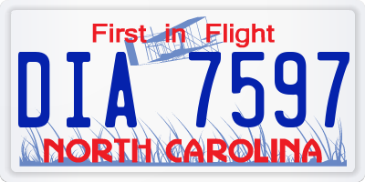 NC license plate DIA7597