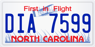 NC license plate DIA7599