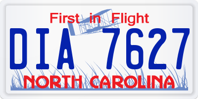 NC license plate DIA7627