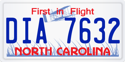 NC license plate DIA7632