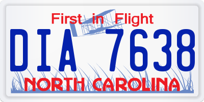 NC license plate DIA7638