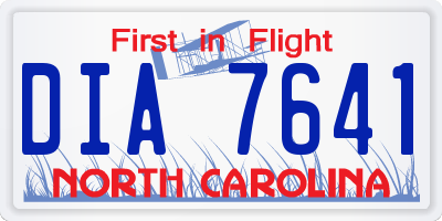 NC license plate DIA7641