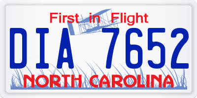 NC license plate DIA7652
