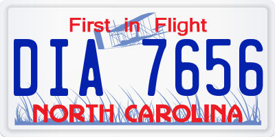 NC license plate DIA7656