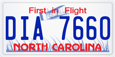 NC license plate DIA7660