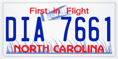 NC license plate DIA7661
