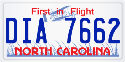 NC license plate DIA7662