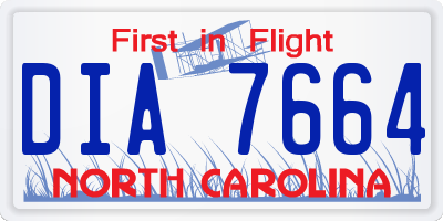 NC license plate DIA7664