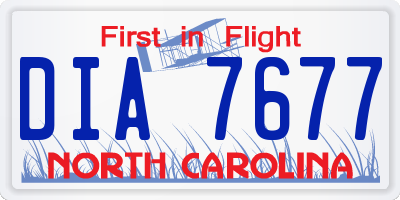 NC license plate DIA7677