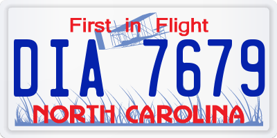 NC license plate DIA7679