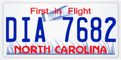 NC license plate DIA7682