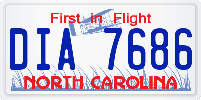 NC license plate DIA7686