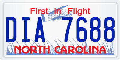 NC license plate DIA7688