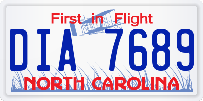 NC license plate DIA7689