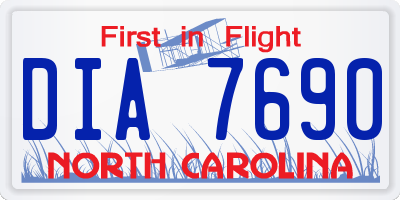 NC license plate DIA7690