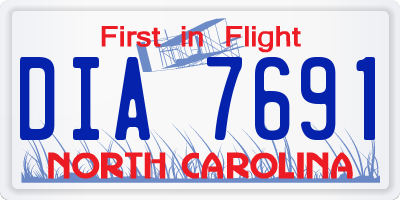 NC license plate DIA7691