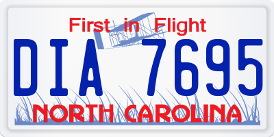 NC license plate DIA7695