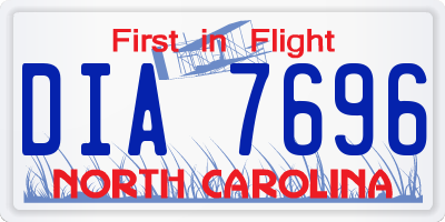 NC license plate DIA7696