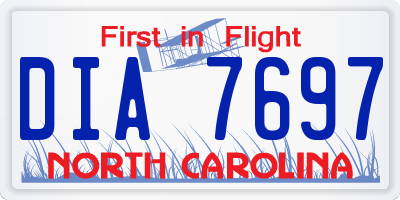 NC license plate DIA7697