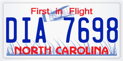 NC license plate DIA7698
