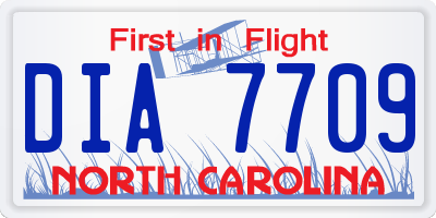 NC license plate DIA7709