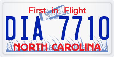 NC license plate DIA7710