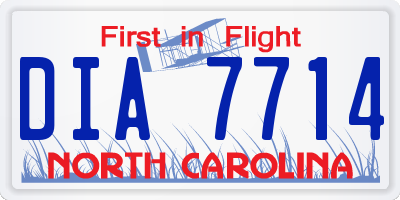 NC license plate DIA7714