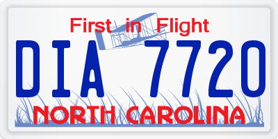 NC license plate DIA7720