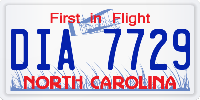 NC license plate DIA7729