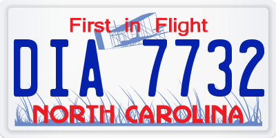 NC license plate DIA7732