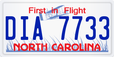 NC license plate DIA7733