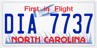 NC license plate DIA7737