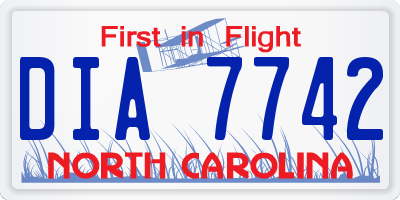 NC license plate DIA7742