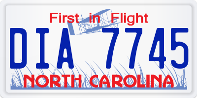 NC license plate DIA7745